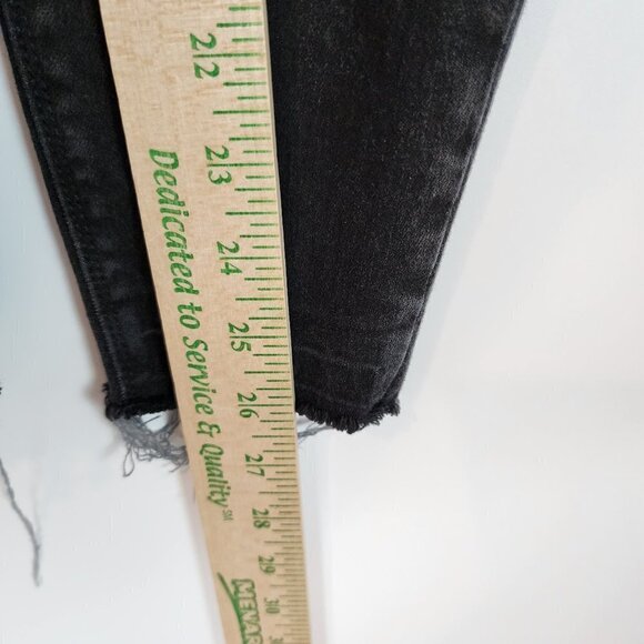 Spanx Vintage Distressed Ankle Skinny Jeans Vintage Black Stretch Tummy Panel Md - Picture 12 of 13